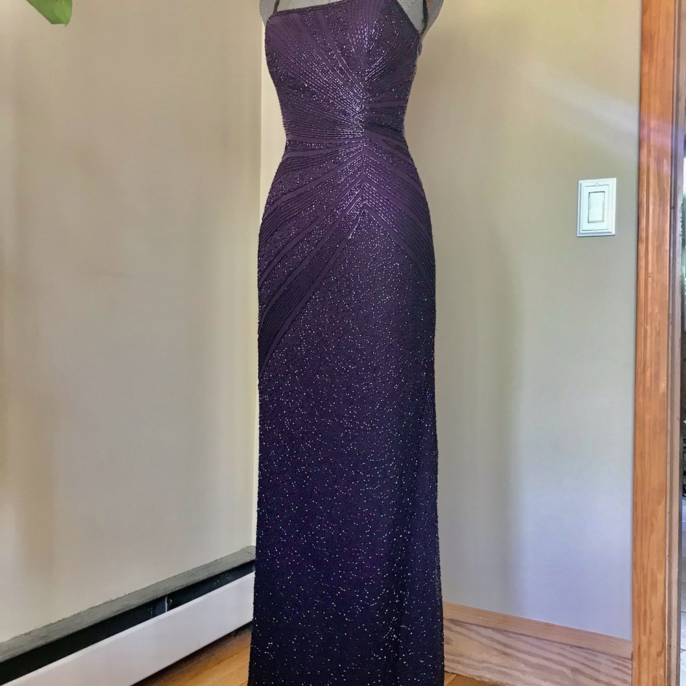 Purple beaded gown